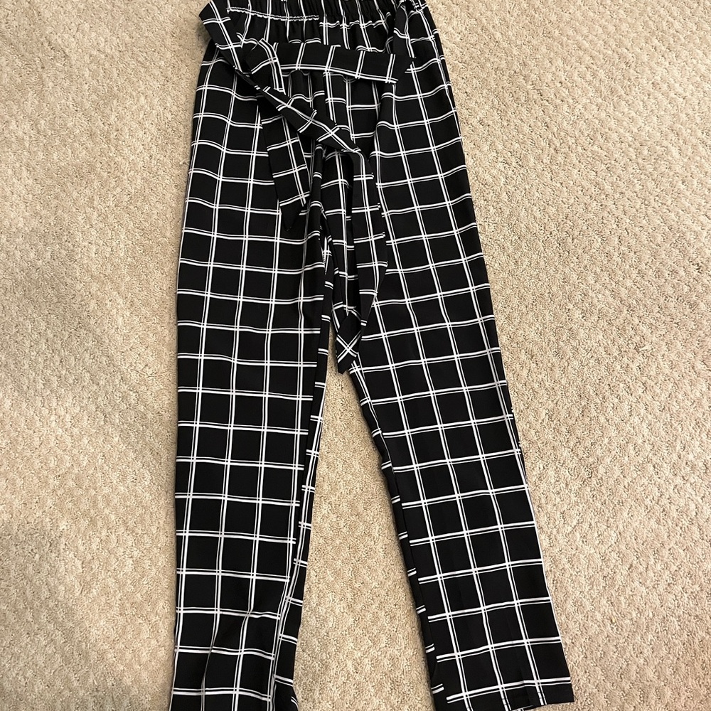 Black & White Striped Dress Pants